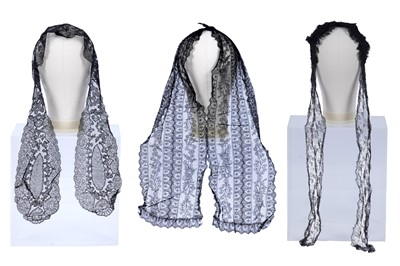 Lot 499 - 19th Century black 'lace heads' and lappets | Lady Grey