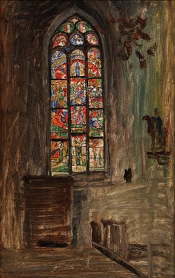 Lot 93 - George Sherwood Hunter - Two church interiors | oil