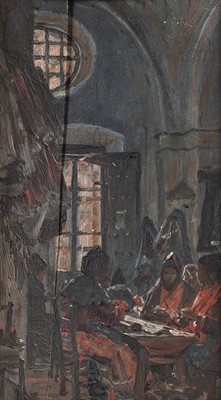 Lot 84 - George Sherwood Hunter - Three interior scenes | oil