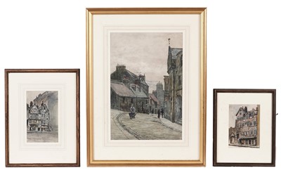 Lot 100 - George Sherwood Hunter - Three street views | watercolour