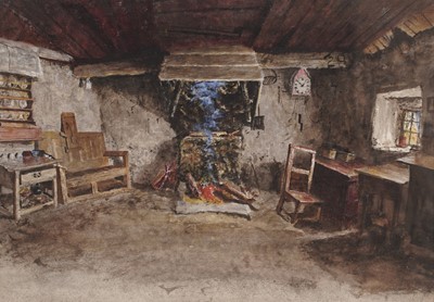 Lot 57 - George Sherwood Hunter - A pair of interior scenes | watercolour