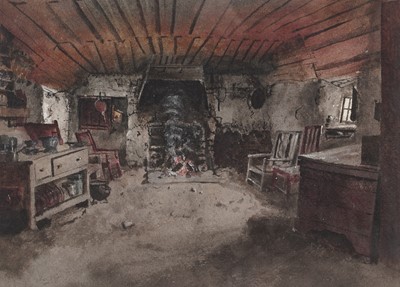 Lot 57 - George Sherwood Hunter - A pair of interior scenes | watercolour