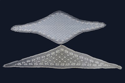 Lot 487 - An 18th Century Dresden lace fichu; and a tambour lace fichu | Lady Grey