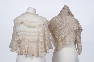 Lot 500 - A Victorian Romantic Period lace pelerine and fichu