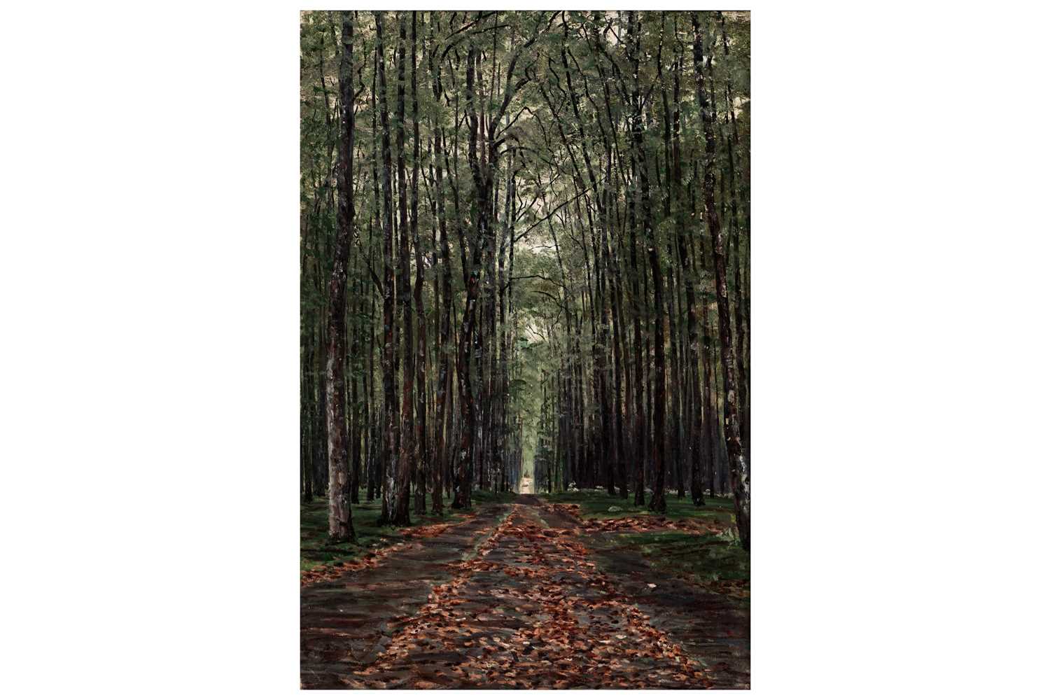 Lot 11 - George Sherwood Hunter - A woodland path | oil