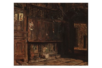 Lot 76 - George Sherwood Hunter - A church interior | oil