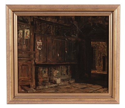 Lot 76 - George Sherwood Hunter - A church interior | oil