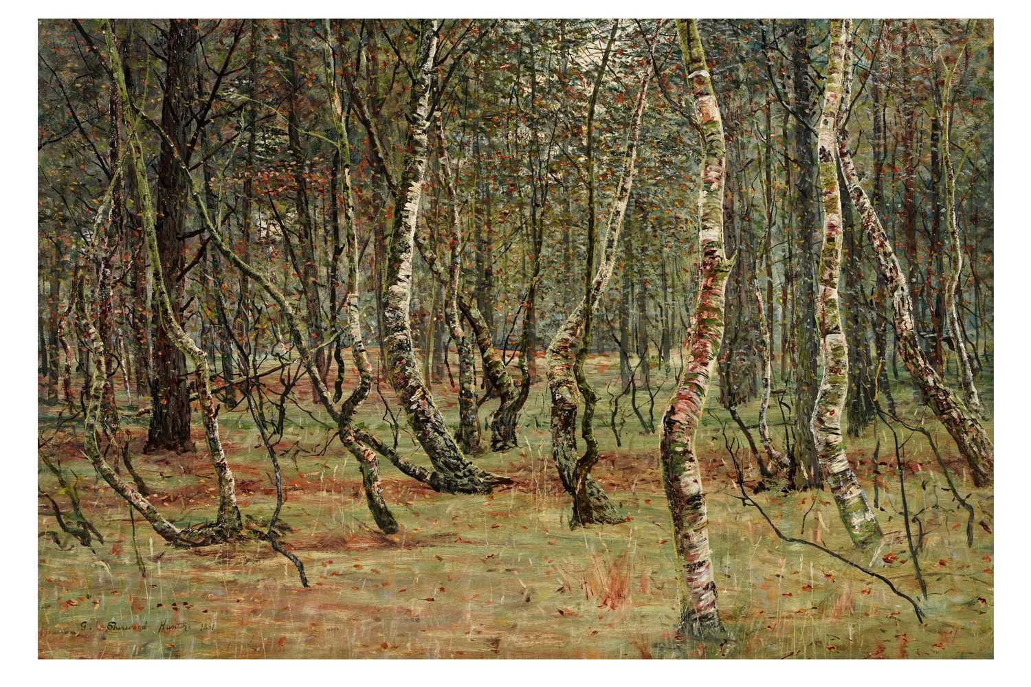 Lot 67 - George Sherwood Hunter- Silver birch wood | oil