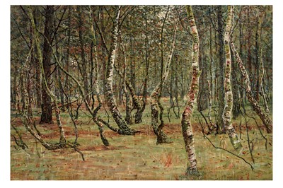 Lot 67 - George Sherwood Hunter- Silver birch wood | oil