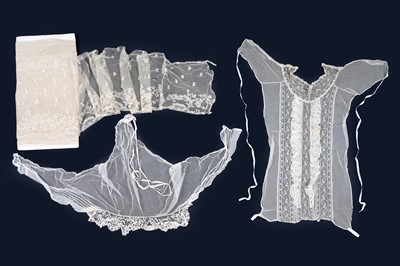 Lot 503 - 19th Century lace bodice inserts and overlays, and a run of tambour lace | Lady Grey