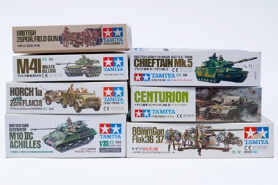 Lot 300 - Seven 1:35 scale Tamiya model kits