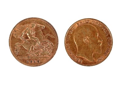 Lot 420 - An Edward VII 1910 gold half sovereign