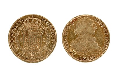 Lot 415 - A Charles III 1782 Spanish 8 Escudos gold coin