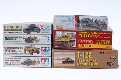 Lot 303 - Four 1:35 scale Tamiya model kits; and three other military model kits