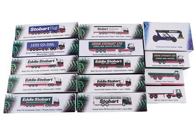Lot 360 - Fourteen Atlas Editions 1:76 scale boxed Eddie Stobbart commercial vehicles