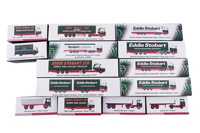 Lot 361 - Fourteen Atlas Editions 1:76 scale boxed Eddie Stobbart commercial vehicles