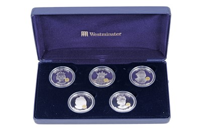 Lot 468 - A Westminster Golden Jubilee Monarchs Five Silver Proof Coin Collection