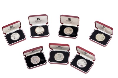 Lot 475 - Seven Isle of Man silver proof crowns
