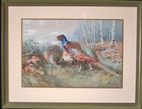 Lot 57 - William Woodhouse (1857-1939) Pheasants in an...