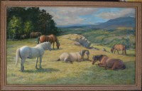 Lot 76 - John Murray Thomson (1885-1974) Horses on a...
