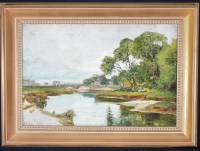 Lot 113 - William Manners (1860-1930) A river landscape,...