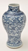Lot 135 - Chinese blue and white inverted baluster vase,...