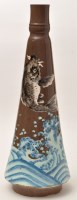 Lot 182 - Japanese Majolica conical vase, with fish...