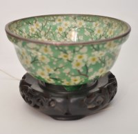 Lot 189 - Japanese Plique-a-jour bowl, with tree blossom...