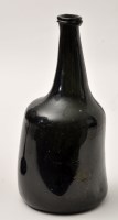 Lot 209 - Green glass mallet shaped wine bottle, the...