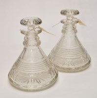 Lot 212 - Pair of 'Ship's' decanters and stoppers, with...