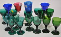 Lot 218 - Eighteen coloured and partially coloured wine...