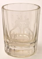 Lot 223 - Engraved gaming tumbler glass, with boxers...