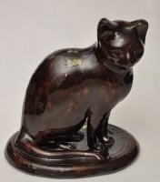 Lot 250 - Canney Hill Pottery brown glaze cat of 'North...