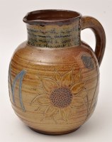 Lot 284 - Martin Brothers stoneware jug, signed RW...