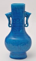 Lot 288 - Turquoise glaze Chinese style 'Wu' shaped vase,...