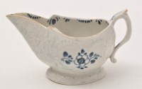 Lot 294 - Liverpool blue and white relief moulded cream...