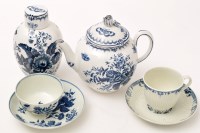 Lot 298 - Worcester blue and white tea bowl and...