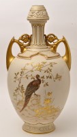 Lot 310 - Very large Royal Worcester gilt and ivory urn...