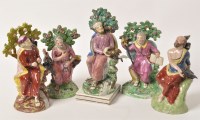 Lot 316 - Five Staffordshire figure groups of religious...