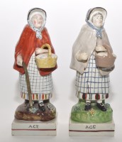 Lot 318 - Two Staffordshire figures, of ''Age'', each...