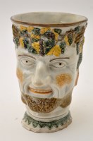 Lot 322 - Pratt ware Bacchus head character mug, with...