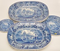 Lot 326 - Set of ten blue and white dishes, with...