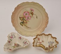 Lot 328 - Royal Worcester triangular shaped dish, centre...