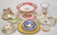 Lot 330 - Colour ground tea and dessert wares, including:...