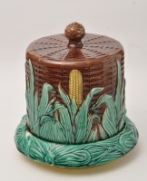 Lot 331 - Large Majolica cheese dish and cover, with...