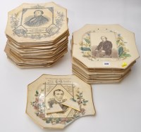 Lot 338 - Thirty octagonal dishes of political, travel...