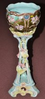 Lot 352 - Majolica 'Art Nouveau' jardiniere on stand,...