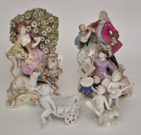 Lot 354 - Meissen style figure group, possibly Augustus...