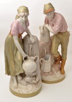 Lot 361 - Pair of Royal Dux figures of a water carrier...