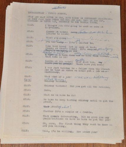 Lot 412 - An original Laurel & Hardy script, ''Birds of...